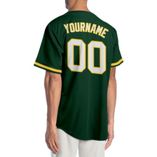 Load image into Gallery viewer, Custom Green White-Gold Authentic Baseball Jersey