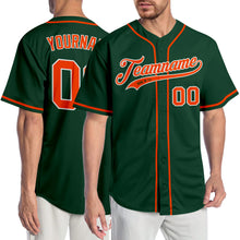 Load image into Gallery viewer, Custom Green Orange-White Authentic Baseball Jersey