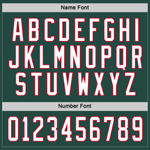Load image into Gallery viewer, Custom Green White-Red Hockey Jersey