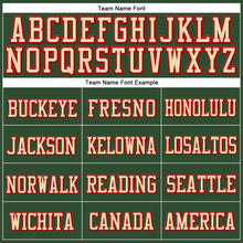 Load image into Gallery viewer, Custom Green Cream-Red Stitched Cuffed Knit Hat