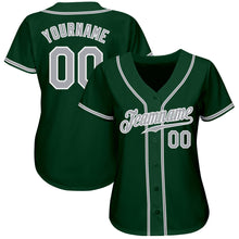 Load image into Gallery viewer, Custom Green Gray-White Authentic Baseball Jersey