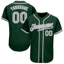 Load image into Gallery viewer, Custom Green Gray-White Authentic Baseball Jersey