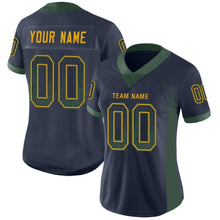 Load image into Gallery viewer, Custom Navy Green-Gold Drift Fashion Football Jersey