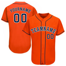 Load image into Gallery viewer, Custom Orange Navy-White Baseball Jersey