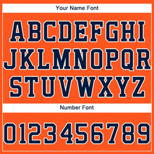 Load image into Gallery viewer, Custom Orange Navy-White Baseball Jersey