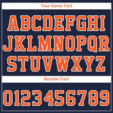 Load image into Gallery viewer, Custom Navy Orange-White Baseball Jersey