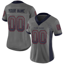Load image into Gallery viewer, Custom Gray Navy-Red Drift Fashion Football Jersey