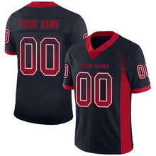 Load image into Gallery viewer, Custom Navy Red-White Drift Fashion Football Jersey