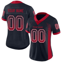 Load image into Gallery viewer, Custom Navy Red-White Drift Fashion Football Jersey