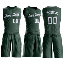 Load image into Gallery viewer, Custom Hunter Green White Round Neck Suit Basketball Jersey - Fcustom