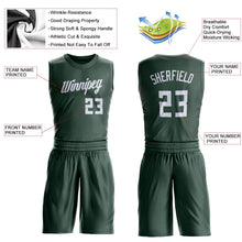 Load image into Gallery viewer, Custom Hunter Green White Round Neck Suit Basketball Jersey - Fcustom