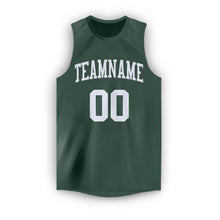 Load image into Gallery viewer, Custom Hunter Green White Round Neck Basketball Jersey - Fcustom