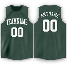 Load image into Gallery viewer, Custom Hunter Green White Round Neck Basketball Jersey - Fcustom