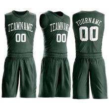 Load image into Gallery viewer, Custom Hunter Green White Round Neck Suit Basketball Jersey - Fcustom