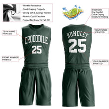 Load image into Gallery viewer, Custom Hunter Green White Round Neck Suit Basketball Jersey - Fcustom