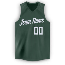 Load image into Gallery viewer, Custom Hunter Green White V-Neck Basketball Jersey - Fcustom