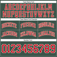 Load image into Gallery viewer, Custom Hunter Green Red-Cream Authentic Throwback Basketball Shorts