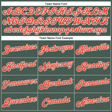 Load image into Gallery viewer, Custom Hunter Green White Pinstripe Orange-White Authentic Basketball Jersey