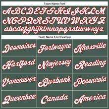 Load image into Gallery viewer, Custom Hunter Green White Pinstripe White-Red Authentic Basketball Jersey