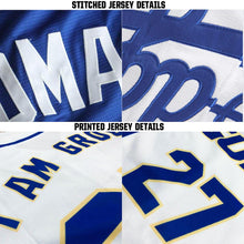 Load image into Gallery viewer, Custom White Old Gold-Royal Baseball Jersey