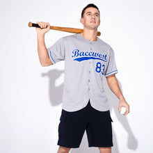 Load image into Gallery viewer, Custom Gray Royal-White Baseball Jersey