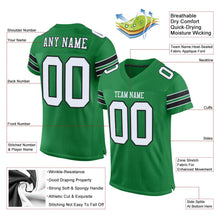 Load image into Gallery viewer, Custom Grass Green White-Black Mesh Authentic Football Jersey