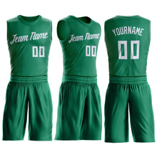 Load image into Gallery viewer, Custom Kelly Green White Round Neck Suit Basketball Jersey - Fcustom