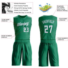 Load image into Gallery viewer, Custom Kelly Green White Round Neck Suit Basketball Jersey - Fcustom