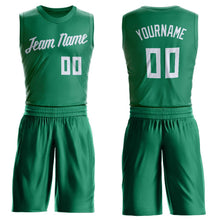 Load image into Gallery viewer, Custom Kelly Green White Round Neck Suit Basketball Jersey - Fcustom