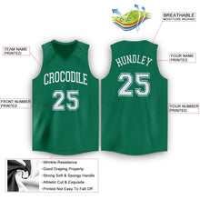 Load image into Gallery viewer, Custom Kelly Green White V-Neck Basketball Jersey - Fcustom