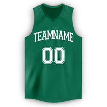 Load image into Gallery viewer, Custom Kelly Green White V-Neck Basketball Jersey - Fcustom
