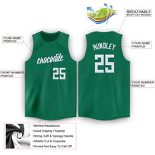Load image into Gallery viewer, Custom Kelly Green White Round Neck Basketball Jersey - Fcustom