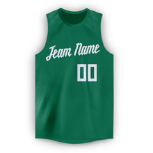 Load image into Gallery viewer, Custom Kelly Green White Round Neck Basketball Jersey - Fcustom
