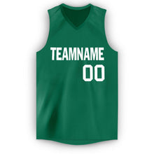 Load image into Gallery viewer, Custom Kelly Green White V-Neck Basketball Jersey - Fcustom