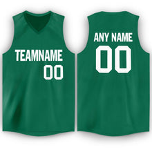 Load image into Gallery viewer, Custom Kelly Green White V-Neck Basketball Jersey - Fcustom