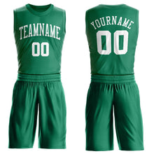 Load image into Gallery viewer, Custom Kelly Green White Round Neck Suit Basketball Jersey - Fcustom