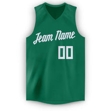 Load image into Gallery viewer, Custom Kelly Green White V-Neck Basketball Jersey - Fcustom