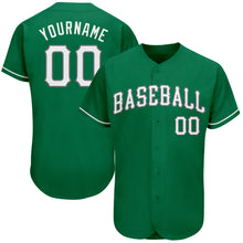 Load image into Gallery viewer, Custom Kelly Green White-Gray Authentic St. Patrick's Day Baseball Jersey