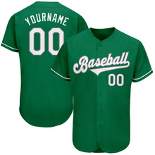 Load image into Gallery viewer, Custom Kelly Green White-Gray Authentic St. Patrick's Day Baseball Jersey