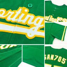 Load image into Gallery viewer, Custom Kelly Green White-Gold Authentic Baseball Jersey