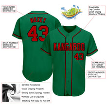Load image into Gallery viewer, Custom Kelly Green Red-Black Authentic Baseball Jersey