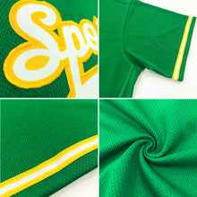 Load image into Gallery viewer, Custom Kelly Green Old Gold-Black Authentic American Flag Fashion Baseball Jersey