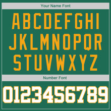 Load image into Gallery viewer, Custom Kelly Green White-Gold Authentic Throwback Rib-Knit Baseball Jersey Shirt