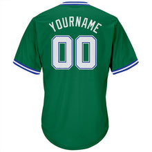 Load image into Gallery viewer, Custom Kelly Green White-Royal Authentic Throwback Rib-Knit Baseball Jersey Shirt