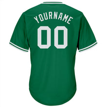 Load image into Gallery viewer, Custom Kelly Green White Authentic Throwback Rib-Knit Baseball Jersey Shirt