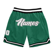 Load image into Gallery viewer, Custom Kelly Green White-Black Authentic Throwback Basketball Shorts