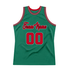 Load image into Gallery viewer, Custom Kelly Green Red-Black Authentic Throwback Basketball Jersey