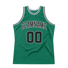 Load image into Gallery viewer, Custom Kelly Green Black-White Authentic Throwback Basketball Jersey