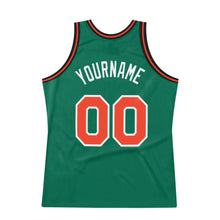 Load image into Gallery viewer, Custom Kelly Green Orange-White Authentic Throwback Basketball Jersey