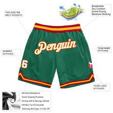 Load image into Gallery viewer, Custom Kelly Green White-Gold Authentic Throwback Basketball Shorts